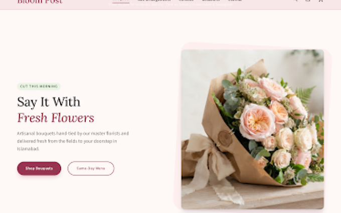 Bloom Post theme storefront preview