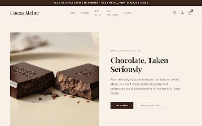 Cocoa Atelier storefront preview