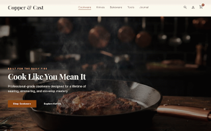 Copper & Cast storefront preview