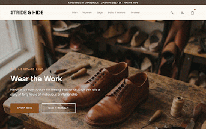 Stride & Hide storefront preview