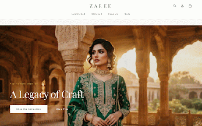 Zaree theme storefront preview